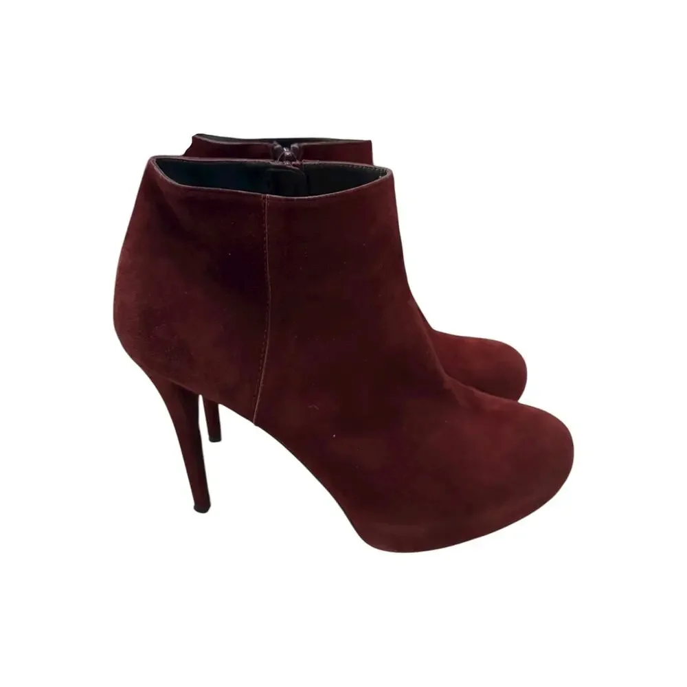 MICHAEL Michael Kors Burgundy Suede Platform Stiletto Ankle Boots 11M